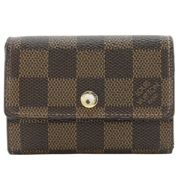 LOUIS VUITTON Portonet Plat Coin Purse N61930 Brown Damier canvas unisex - Picture 1 of 15